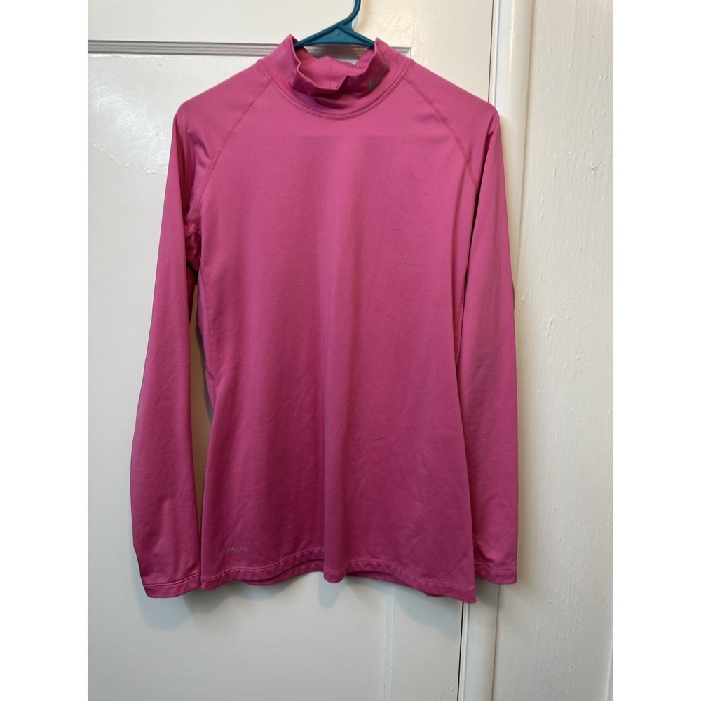 Nike Dri Fit Turtle Neck Performance Layer Pink Pro Large